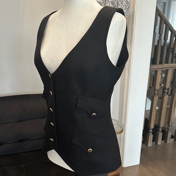 Smythe Black Vest with Gold Accents - Picture 6 of 10
